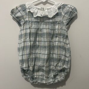Louisiella Plaid One Piece with Ruffle Collar